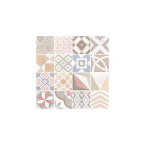 Carrelage sol / mur effet ciment 20x20 cm CAPRICE DECO PATCHWORK PASTEL (vendu par boite de 1m2)