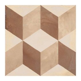 Carrelage sol / mur effet ciment 20x20 cm TERRA CUBO BEIGE