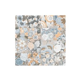 Carrelage sol / mur effet ciment 20x20 cm VODEVIL FLORE GRIS PATCHWORK (vendu par boite de 1m2)