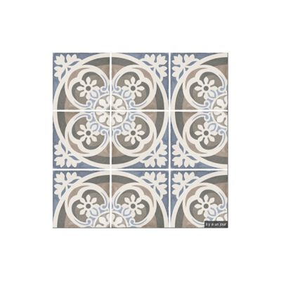 Carrelage sol / mur effet ciment motif coloré 20x20 cm ART NOUVEAU MUSIC HALL