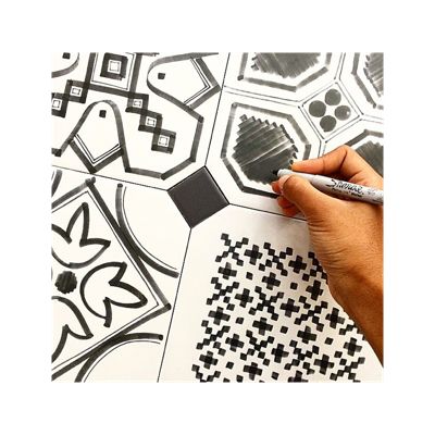 Carrelage sol / mur effet ciment motif feutré 20x20 cm VODEVIL WILDER SOMBRA