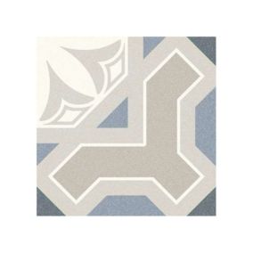 Carrelage sol / mur effet ciment motif fleur 20x20 cm ALAMEDA LINDEN R CIELO
