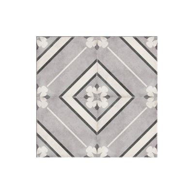 Carrelage sol / mur effet ciment motif gris 20x20 cm ART NOUVEAU INSPIRE GREY