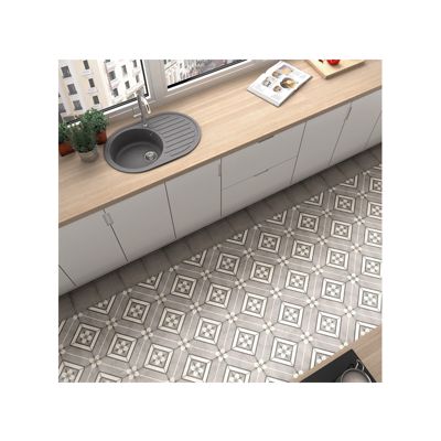 Carrelage sol / mur effet ciment motif gris 20x20 cm ART NOUVEAU INSPIRE GREY