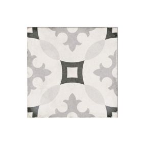 Carrelage sol / mur effet ciment motif gris 20x20 cm ART NOUVEAU KARLSPLATZ GREY (vendu par boite de 1m2)