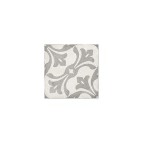 Carrelage sol / mur effet ciment motif gris 20x20 cm ART NOUVEAU LA RAMBLA GREY (vendu par boite de 1m2)