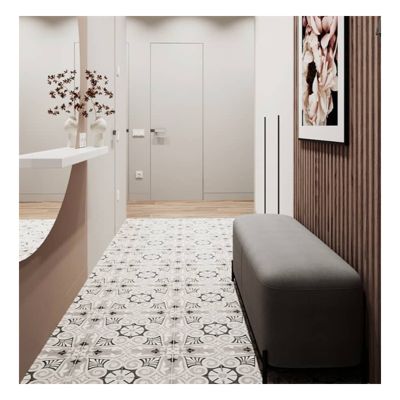 Carrelage sol / mur effet ciment motif gris 20x20 cm ART NOUVEAU OPERA GREY