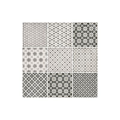 Carrelage sol / mur effet ciment motif patchwork gris 20x20 cm ART NOUVEAU ALAMEDA GREY