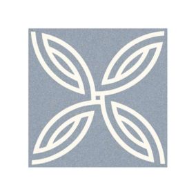 Carrelage sol / mur effet ciment motif rosace 20x20 cm ALAMEDA ANDRASSY CIELO