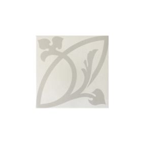 Carrelage sol / mur  effet ciment motif rosace 20x20 cm - CAPRICE - LIBERTY WHITE(vendu par boite de 1m2)
