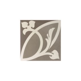 Carrelage sol / mur  effet ciment motif rosace taupe 20x20 cm - CAPRICE LIBERTY TAUPE(vendu par boite de 1m2)