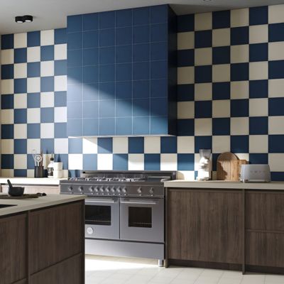 Carrelage sol / mur effet ciment uni bleu 20x20 cm 1900 AZUL