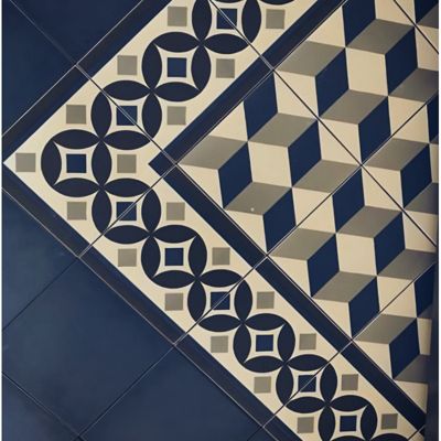 Carrelage sol / mur effet ciment uni bleu 20x20 cm 1900 AZUL