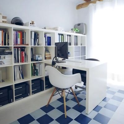 Carrelage sol / mur effet ciment uni bleu 20x20 cm 1900 AZUL