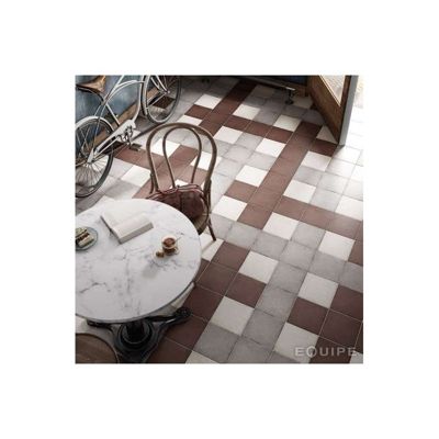 Carrelage sol / mur effet ciment uni bordeaux 20x20 cm ART NOUVEAU UNI ...
