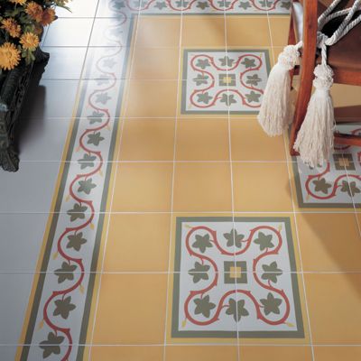 Carrelage sol / mur effet ciment uni jaune 20x20 cm 1900 AMARILLO