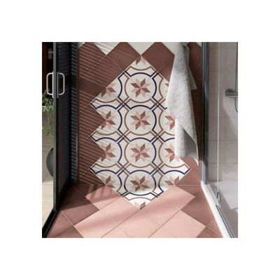 Carrelage sol / mur effet ciment uni rose 20x20 cm ART NOUVEAU UNI CORAL PINK