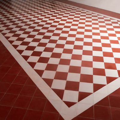 Carrelage sol / mur effet ciment uni rouge terre cuite 20x20 cm 1900 ROJIZO