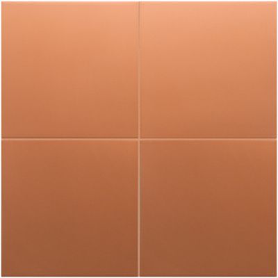 Carrelage sol / mur effet ciment uni terracotta terre cuite 20x20 cm RIVOLI TERRE 30718