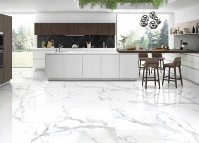 Carrelage sol mur effet marbre 80x80 German Statuario