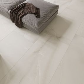 Carrelage sol / mur effet marbre blanc MIA YENI  l.60 x L.120 cm Full Lappato LIMCARO