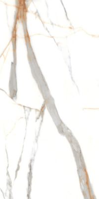 Carrelage sol / mur effet marbre blanc VOLGA STATUARIO l.60 x L.120 cm Brilliant LIMCARO
