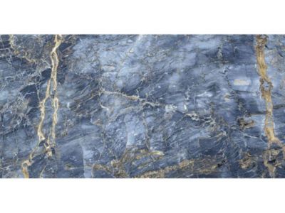 Carrelage sol/mur effet marbre bleu brillant Notte Blue l.60 x L.120 cm