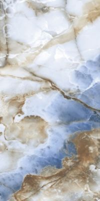 Carrelage sol/mur effet marbre bleu MANMEET BLUE BRILLANT L.120 x l.60cm