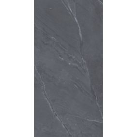 Carrelage sol / mur effet marbre gris LAGOM ANTHRACITE l.60 x L.120 cm Mat LIMCARO