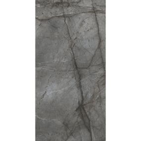 Carrelage sol / mur effet marbre gris ROOT SILVER  l.60 x L.120 cm Full Lappato LIMCARO  (vendu par boite de 2.16m2)