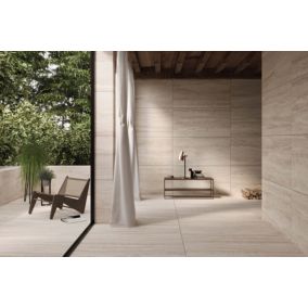 Carrelage sol / mur effet marbre travertin ASSOS l.60 x L.120 cm Mat LIMCARO