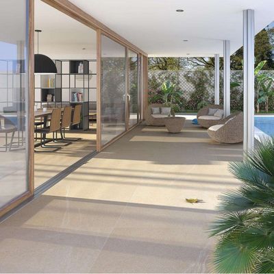 Carrelage sol / mur effet pierre 120x120 cm SEINE R CREMA