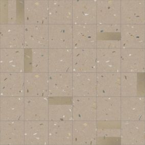 Carrelage sol / mur effet terrazzo 20x20 cm Croccante Eclair Avellana - Patchwork(vendu par boite de 1m2)