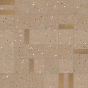 Carrelage sol / mur effet terrazzo 20x20 cm Croccante Eclair Nuez - Patchwork(vendu par boite de 1m2)