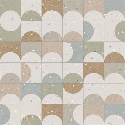 Carrelage sol / mur effet terrazzo 20x20 cm Croccante Zeppole Multicolor - Patchwork