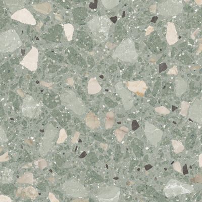 Carrelage sol / mur effet terrazzo 80x80 cm MONACO R VERDE