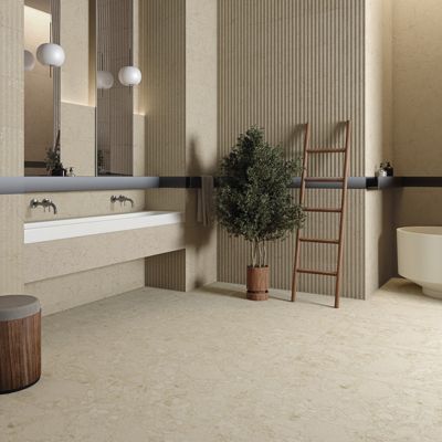 Carrelage sol / mur effet terrazzo beige 19,4x120 cm CREAM R BEACH