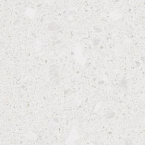 Carrelage sol / mur effet terrazzo blanc brillant 80x80 cm  MISCELA NACAR POLISHED(vendu par boite de 1.26m2)