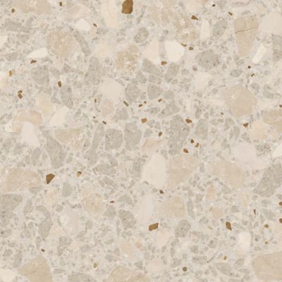 Carrelage sol / mur effet terrazzo brillant 80x80 cm MONACO R BEIGE PULIDO