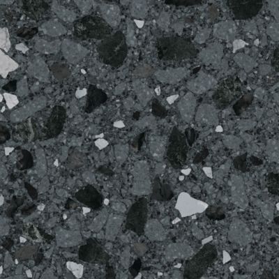 Carrelage sol / mur effet terrazzo brillant 80x80 cm MONACO R NEGRO PULIDO