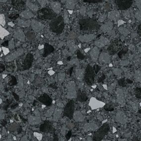 Carrelage sol / mur effet terrazzo brillant 80x80 cm MONACO R NEGRO PULIDO