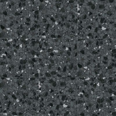 Carrelage sol / mur effet terrazzo brillant 80x80 cm MONACO R NEGRO PULIDO