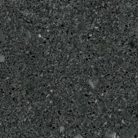 Carrelage sol / mur effet terrazzo noir brillant 80x80 cm MISCELA GRAFITO POLISHED(vendu par boite de 1.26m2)