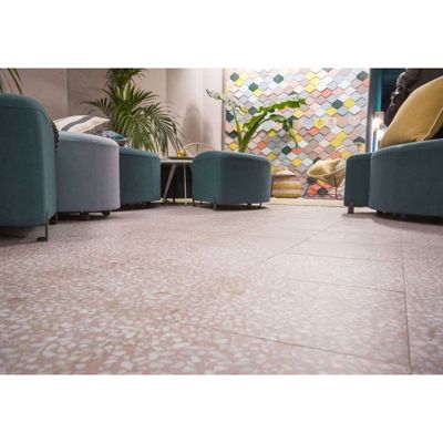 Carrelage sol / mur effet terrazzo rose 30x30 cm FARNESE AMALFI ROSE