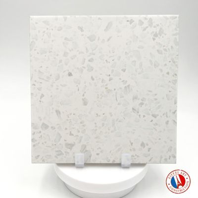 Carrelage sol / mur effet terrazzzo blanc 20x20 cm STRACCIATELLA BATTUTO NACAR