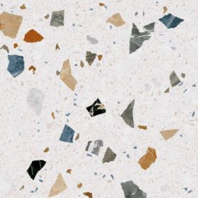 Carrelage sol / mur effet terrazzzo coloré 80x80 cm STRACCIATELLA NACAR (vendu par boite 1.28m2)
