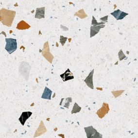 Carrelage sol / mur effet terrazzzo coloré brillant  80x80 cm STRACCIATELLA NACAR POLISHED(vendu par boite 1.26m2)