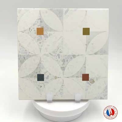 Carrelage sol / mur effet terrazzzo coloré à motif 20x20 cm STRACCIATELLA ZELTEN