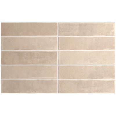 carrelage sol / mur effet zellige bejmat beige 6x24,6 cm mate ARGILE SIENA (vendu par boite de 0.50m2)