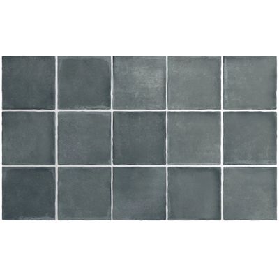 carrelage sol / mur effet zellige bejmat bleu 10x10 cm mate  ARGILE GLACIER 10x10 cm (vendu par boite de 0.50m2)